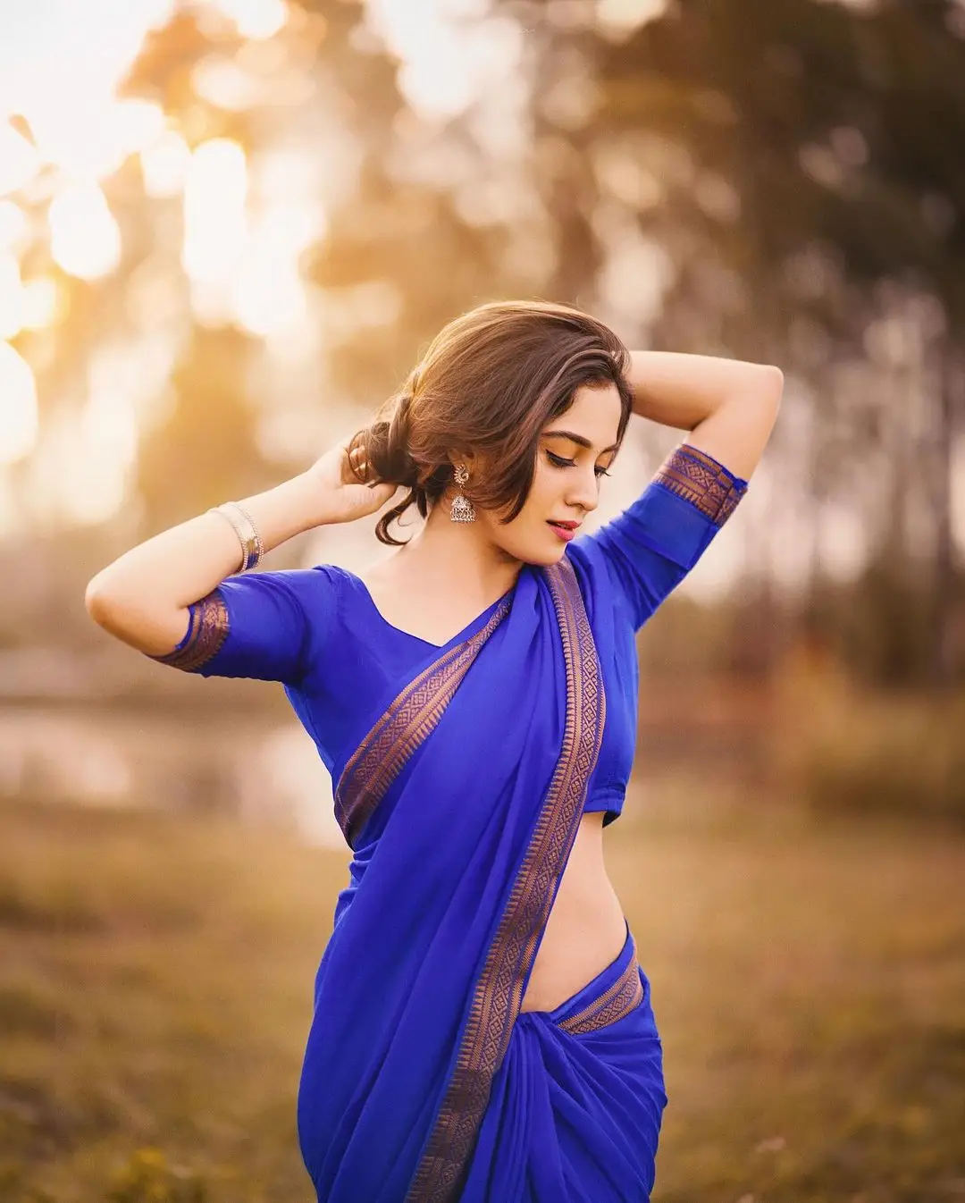 Kannada Actress Rachana Rai Stills in Blue Saree